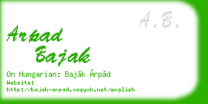 arpad bajak business card