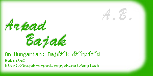 arpad bajak business card